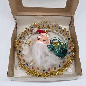 Vintage Sterling Light Santa Claus Tree Topper 10 Lights Round Blinking